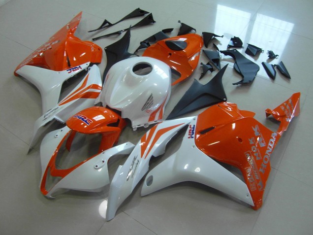 Custom 2009-2012 Orange Pearl White Honda CBR600RR Motorcycle Replacement Fairings