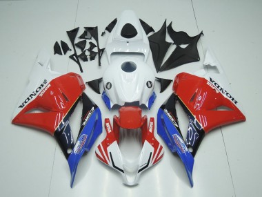 Custom 2009-2012 White Motul Red Blue Honda CBR600RR Bike Fairings