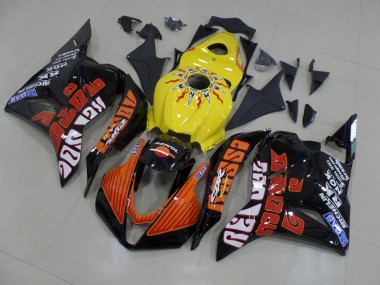 Custom 2009-2012 Yellow Rossi Race Honda CBR600RR Motorcycle Fairings Kits