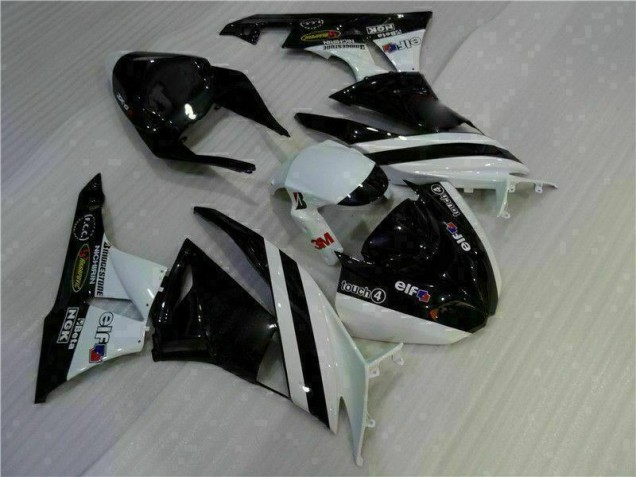 Custom 2009-2012 Black White 3M Touch4 Kawasaki ZX6R Motorcycle Fairing Kits Custom 2009-2012 Black White 3M Touch4 Kawasaki ZX6R Motorcycle Fairing Kits