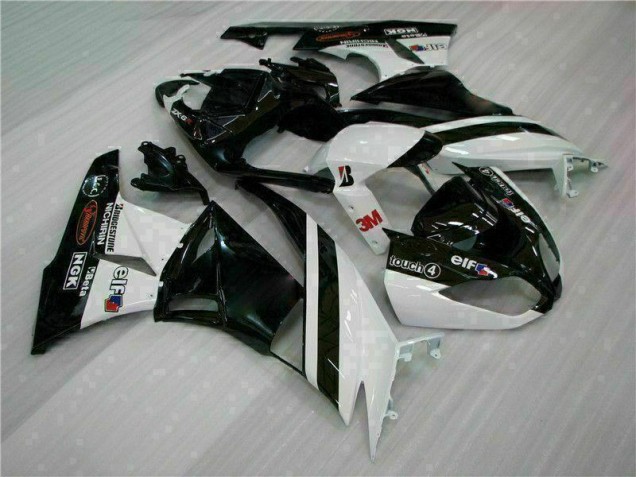 Custom 2009-2012 Black White 3M Touch4 Kawasaki ZX6R Bike Fairings Custom 2009-2012 Black White 3M Touch4 Kawasaki ZX6R Bike Fairings