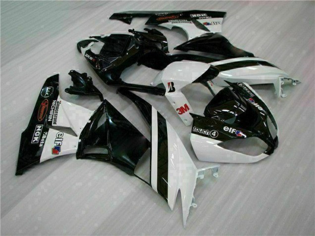 Aftermarket 2009-2012 Black White 3M Touch4 Kawasaki ZX6R Bike Fairings