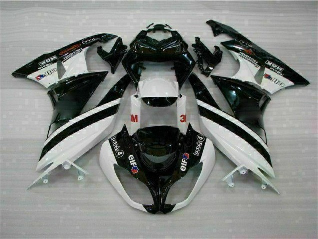 Custom 2009-2012 Black White 3M Touch4 Kawasaki ZX6R Bike Fairings Custom 2009-2012 Black White 3M Touch4 Kawasaki ZX6R Bike Fairings