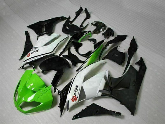Custom 2009-2012 Green Black White 25 Kawasaki ZX6R Bike Fairings Custom 2009-2012 Green Black White 25 Kawasaki ZX6R Bike Fairings