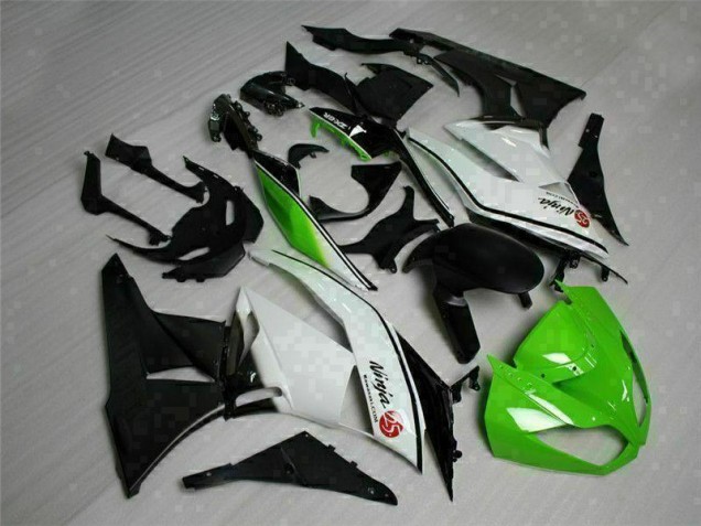 Custom 2009-2012 Green Black White 25 Kawasaki ZX6R Bike Fairings Custom 2009-2012 Green Black White 25 Kawasaki ZX6R Bike Fairings