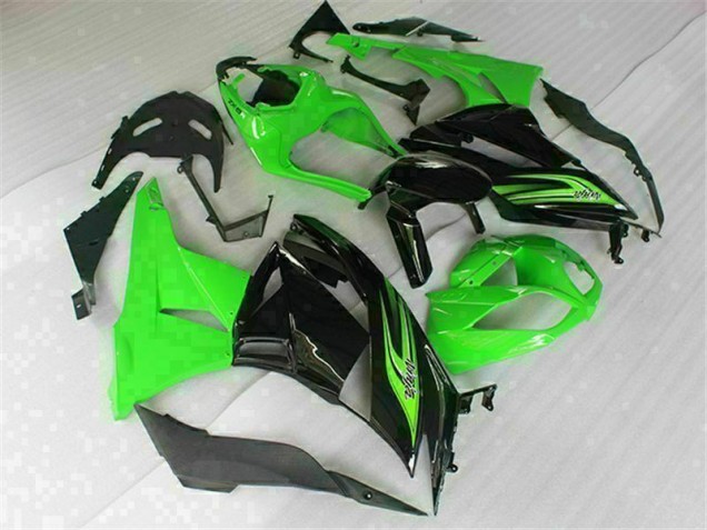 Aftermarket 2009-2012 Green Black Kawasaki ZX6R Motorbike Fairing