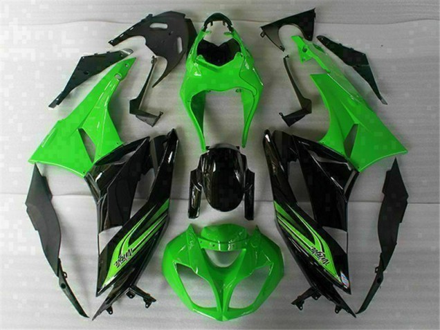 Aftermarket 2009-2012 Green Black Kawasaki ZX6R Motorbike Fairing