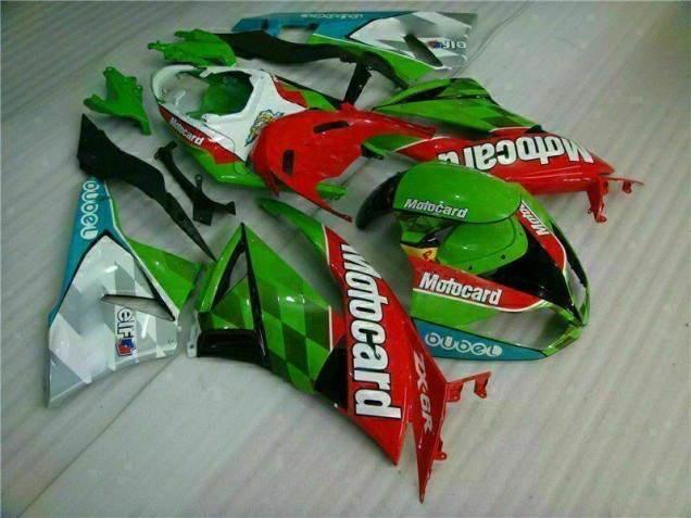 Custom 2009-2012 Red Green Motocard Kawasaki ZX6R Replacement Motorcycle Fairings Custom 2009-2012 Red Green Motocard Kawasaki ZX6R Replacement Motorcycle Fairings