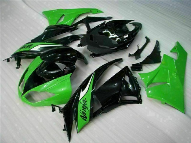 Custom 2009-2012 Black Green Kawasaki ZX6R Bike Fairing Kit Custom 2009-2012 Black Green Kawasaki ZX6R Bike Fairing Kit