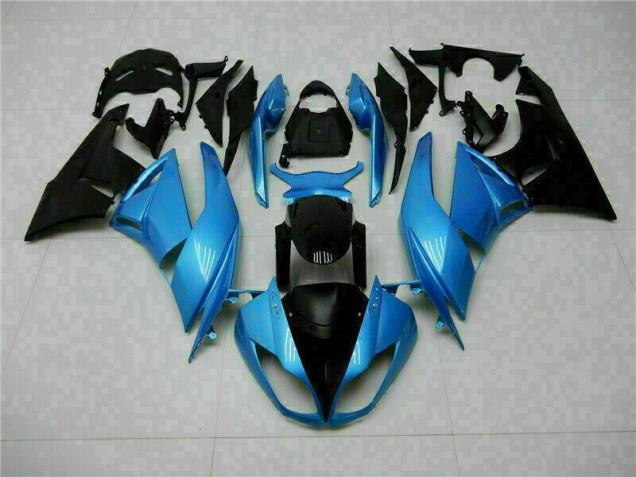 Aftermarket 2009-2012 Blue Black Kawasaki ZX6R Motorcyle Fairings