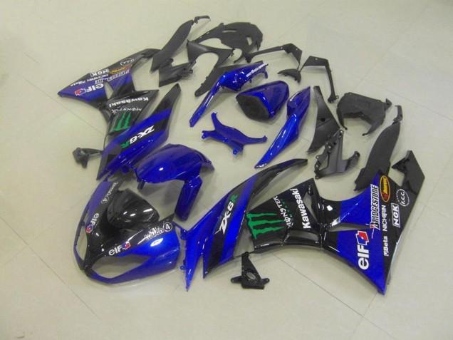 Custom 2009-2012 Blue Monster Kawasaki ZX6R Bike Fairing Kit Custom 2009-2012 Blue Monster Kawasaki ZX6R Bike Fairing Kit