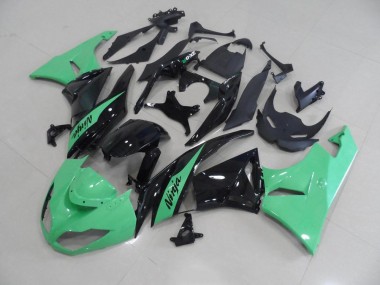 Aftermarket 2009-2012 Metallic Green Kawasaki ZX6R Motorbike Fairing Kits