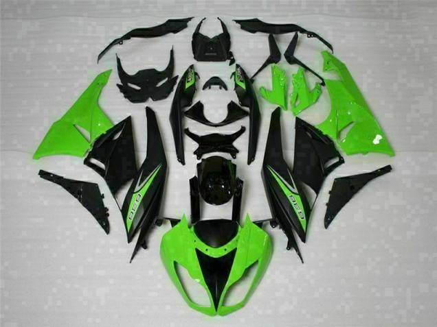 Aftermarket 2009-2012 Black Green 636 Kawasaki ZX6R Motorcycle Bodywork