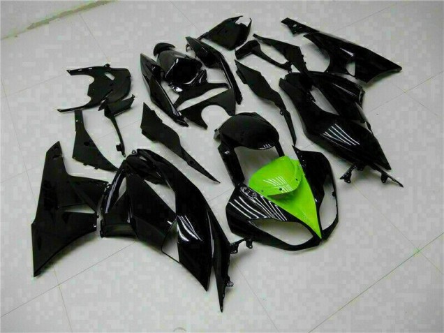 Custom 2009-2012 Black Green Kawasaki ZX6R Moto Fairings Custom 2009-2012 Black Green Kawasaki ZX6R Moto Fairings