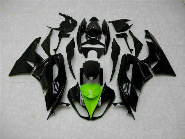 Custom 2009-2012 Black Green Kawasaki ZX6R Moto Fairings Custom 2009-2012 Black Green Kawasaki ZX6R Moto Fairings