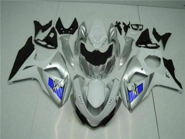 Custom 2009-2016 Silver White Suzuki GSXR1000 Motorcycle Bodywork
