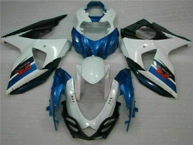 Custom 2009-2016 Blue White Suzuki GSXR1000 Motorcycle Fairings Kits