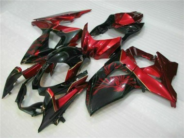 Custom 2009-2016 Red Flame Black Suzuki GSXR1000 Motorcycle Replacement Fairings
