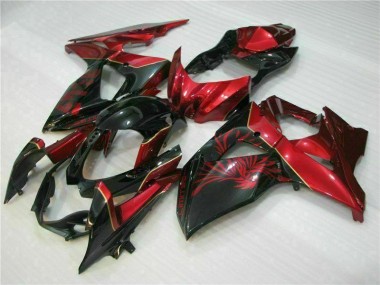 Aftermarket 2009-2016 Red Flame Black Suzuki GSXR1000 Motorcycle Replacement Fairings