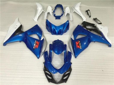 Custom 2009-2016 Blue White Suzuki GSXR1000 Motor Fairings