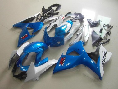 Custom 2009-2016 White Blue Suzuki GSXR 1000 K9 Motorcycle Fairing