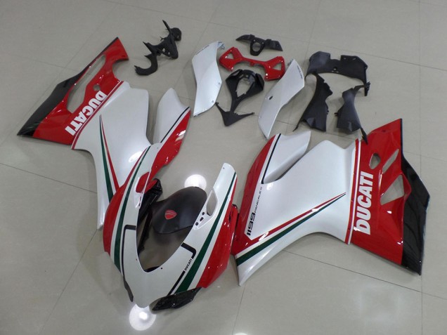 Custom 2011-2014 White Red Ducati 1199 Motorcycle Fairing Kits Custom 2011-2014 White Red Ducati 1199 Motorcycle Fairing Kits