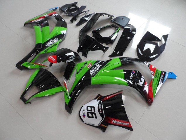 Custom 2011-2015 Green Black with Number 66 Kawasaki ZX10R Motorcyle Fairings Custom 2011-2015 Green Black with Number 66 Kawasaki ZX10R Motorcyle Fairings