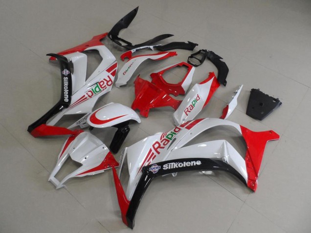 Custom 2011-2015 Red and White Rapid Kawasaki ZX10R Motorcylce Fairings