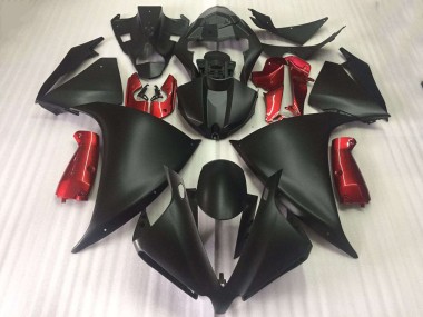 Aftermarket 2012-2014 Yamaha YZF R1 Motorcycle Fairings MF2297 - Matte Black Glossy Red
