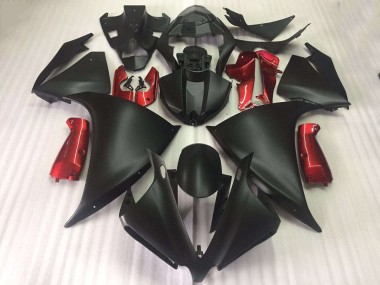 Aftermarket 2012-2014 Matte Black Glossy Red Yamaha YZF R1 Moto Fairings