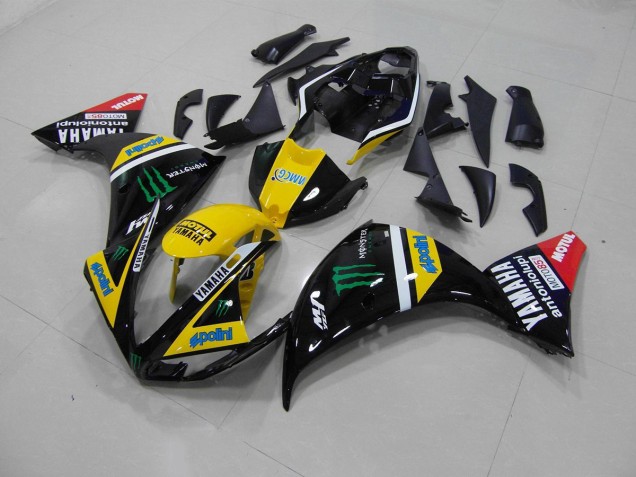 Aftermarket 2012-2014 Yellow Black Monster Yamaha YZF R1 Motor Fairings