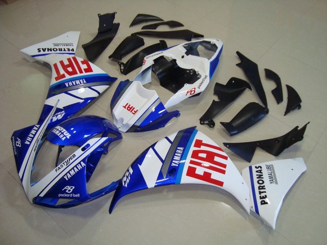 Custom 2012-2014 Blue White Fiat Yamaha YZF R1 Bike Fairings Custom 2012-2014 Blue White Fiat Yamaha YZF R1 Bike Fairings
