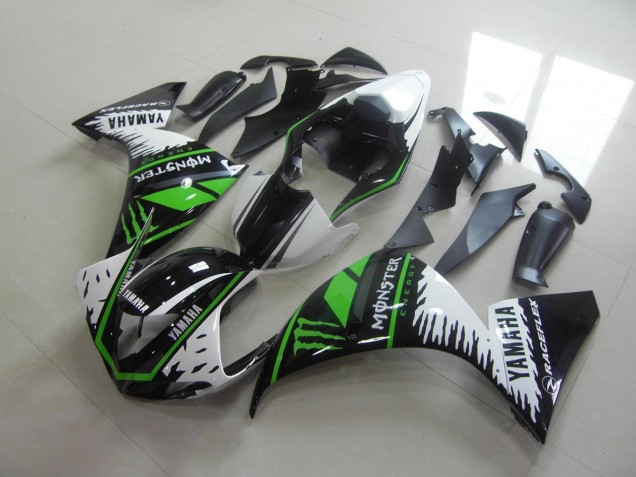 Custom 2012-2014 White Green Monster Yamaha YZF R1 Moto Fairings Custom 2012-2014 White Green Monster Yamaha YZF R1 Moto Fairings