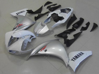 Custom 2012-2014 White Silver Yamaha YZF R1 Motorcycle Fairings