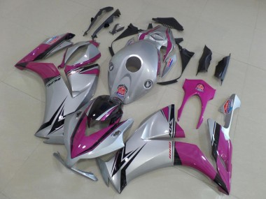 Custom 2012-2016 Silver Pink Honda CBR1000RR Motorbike Fairing Kits