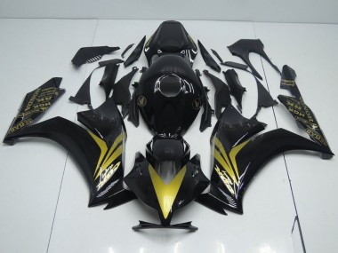 Aftermarket 2012-2016 Glossy Black and Gold Honda CBR1000RR Replacement Fairings