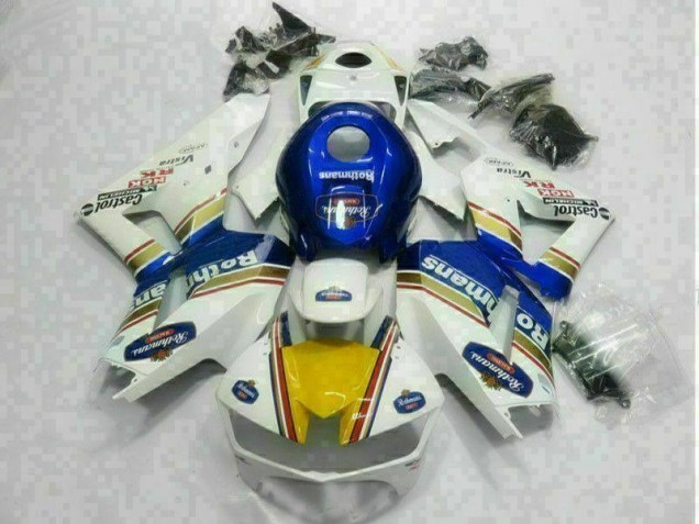 Custom 2013-2021 White Blue Honda CBR600RR Motorbike Fairings Custom 2013-2021 White Blue Honda CBR600RR Motorbike Fairings