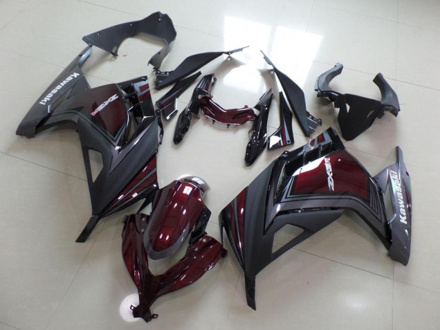 Custom 2013-2016 Dark Red and Grey Kawasaki ZX300R Motorcycle Fairings Custom 2013-2016 Dark Red and Grey Kawasaki ZX300R Motorcycle Fairings