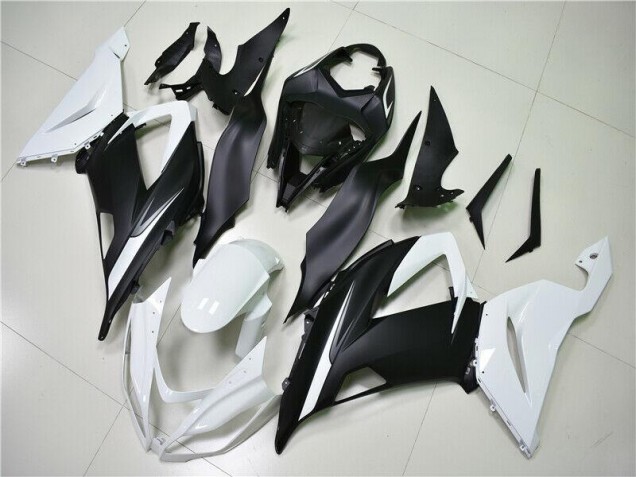 Custom 2013-2018 White Black Kawasaki ZX6R Motorbike Fairings Custom 2013-2018 White Black Kawasaki ZX6R Motorbike Fairings