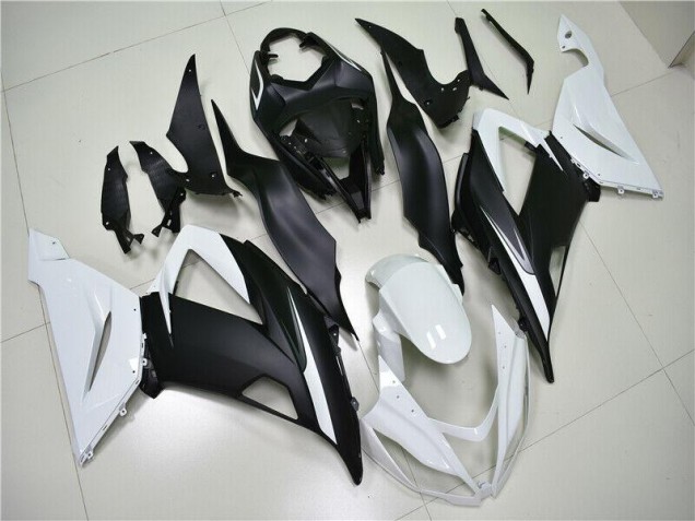 Custom 2013-2018 White Black Kawasaki ZX6R Motorbike Fairings Custom 2013-2018 White Black Kawasaki ZX6R Motorbike Fairings
