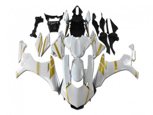 Custom 2015-2019 White Gold Yamaha YZF R1 Motorbike Fairing Kits Custom 2015-2019 White Gold Yamaha YZF R1 Motorbike Fairing Kits