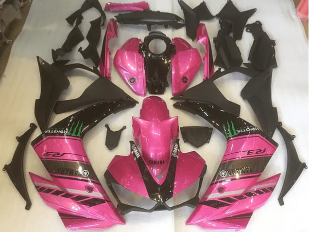 Custom 2015-2022 Pink and Black Yamaha YZF R3 Replacement Fairings Custom 2015-2022 Pink and Black Yamaha YZF R3 Replacement Fairings