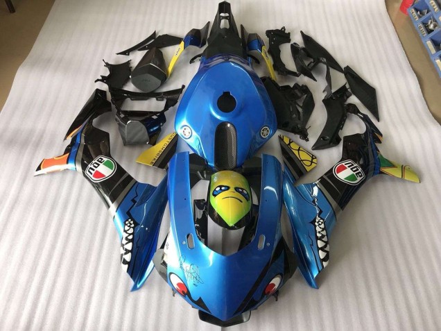 Custom 2015-2019 Blue Shark Yamaha YZF R1 Motorbike Fairing Custom 2015-2019 Blue Shark Yamaha YZF R1 Motorbike Fairing