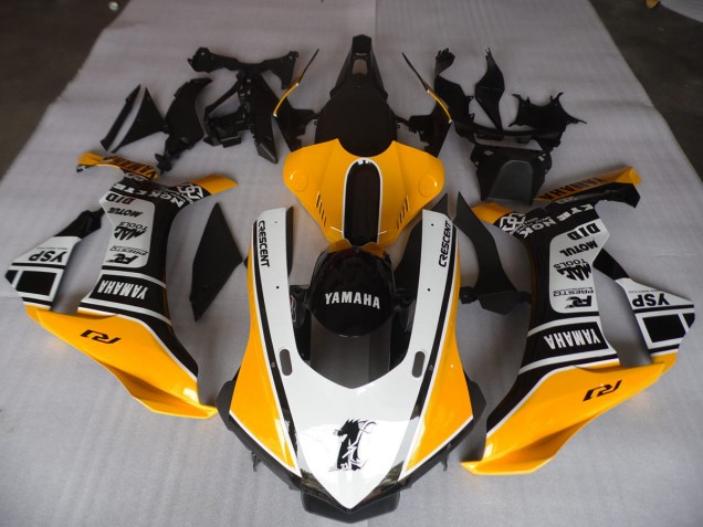 Custom 2015-2019 Yellow White Black Yamaha YZF R1 Motorbike Fairing Kits Custom 2015-2019 Yellow White Black Yamaha YZF R1 Motorbike Fairing Kits