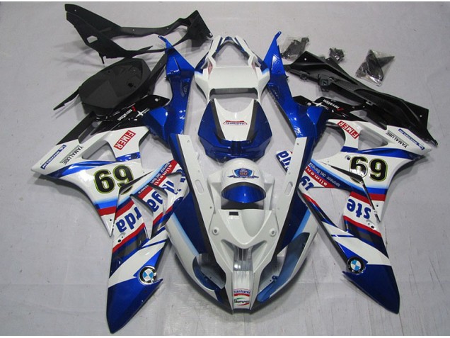Custom 2009-2014 White Blue Sterilgarda 69 BMW S1000RR Motor Fairings Custom 2009-2014 White Blue Sterilgarda 69 BMW S1000RR Motor Fairings
