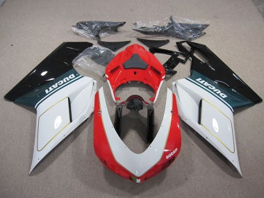 Custom 2007-2014 White Red Ducati 1098 848 Motorcylce Fairings