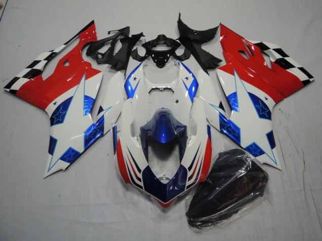 Custom 2011-2014 White Blue Red Ducati 1199 Bike Fairing Custom 2011-2014 White Blue Red Ducati 1199 Bike Fairing