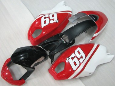 Custom 2008-2012 Black Red White 69 Ducati Monster 696 Moto Fairings