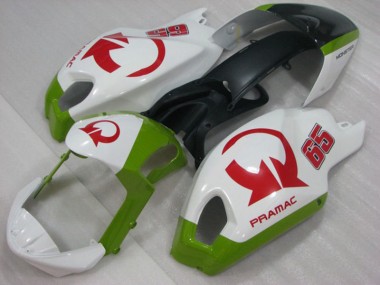 Custom 2008-2012 White Red PRAMAC 65 Ducati Monster 696 Motorcylce Fairings