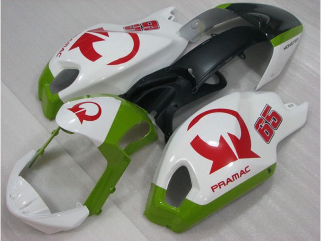 Custom 2008-2012 White Red PRAMAC 65 Ducati Monster 696 Motorcylce Fairings Custom 2008-2012 White Red PRAMAC 65 Ducati Monster 696 Motorcylce Fairings